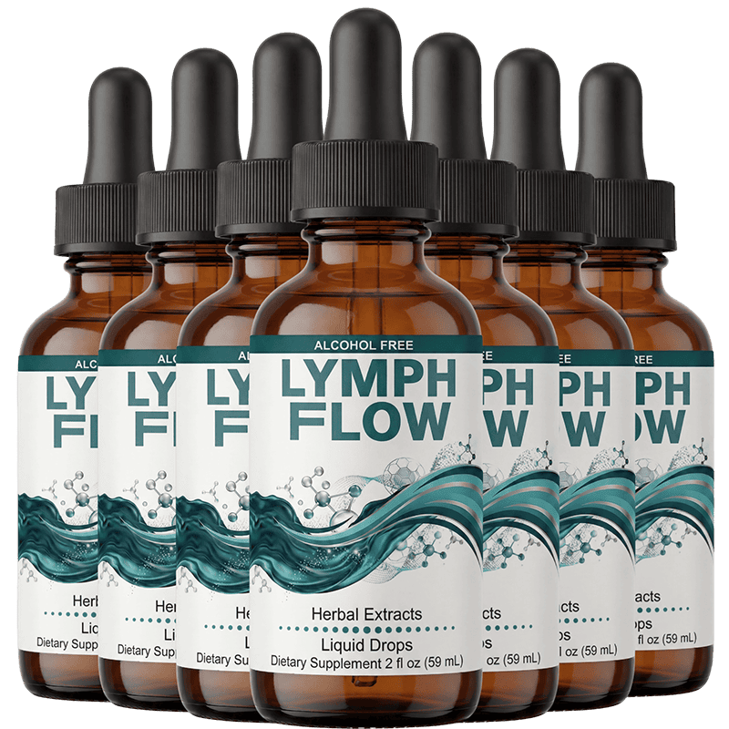 Lymph Flow herbal lymphatic drainage support drops, six bottle supply